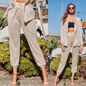 Loft sequin joggers, NWT